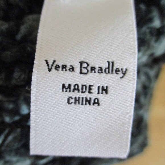 Vera Bradley SOFT Knit Chenille Pom Pom Beanie Hat. Green - Picture 10 of 11